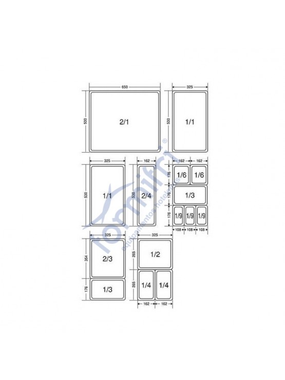 Recipiente / Container GN 1/1*150mm Inox